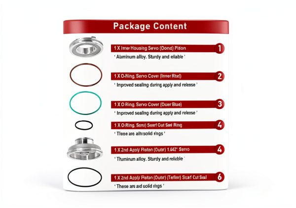 Camoo 2nd Gear Servo Piston Kit for Corvette TH700‑R4 Aluminum Teflon-4