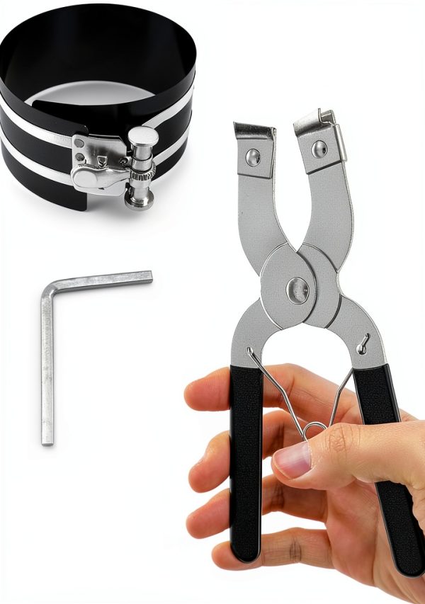 Piston Ring Tool QWORK WD7316 Carbon Steel Ergonomic 6.4mm Adjustable-6
