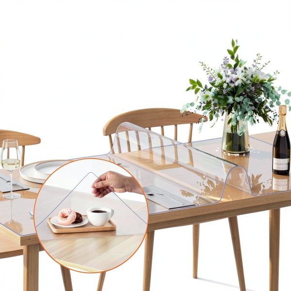 VEVOR Plastic Table Cover 42x72 Clear PVC Desk Mat 2mm Thick-4